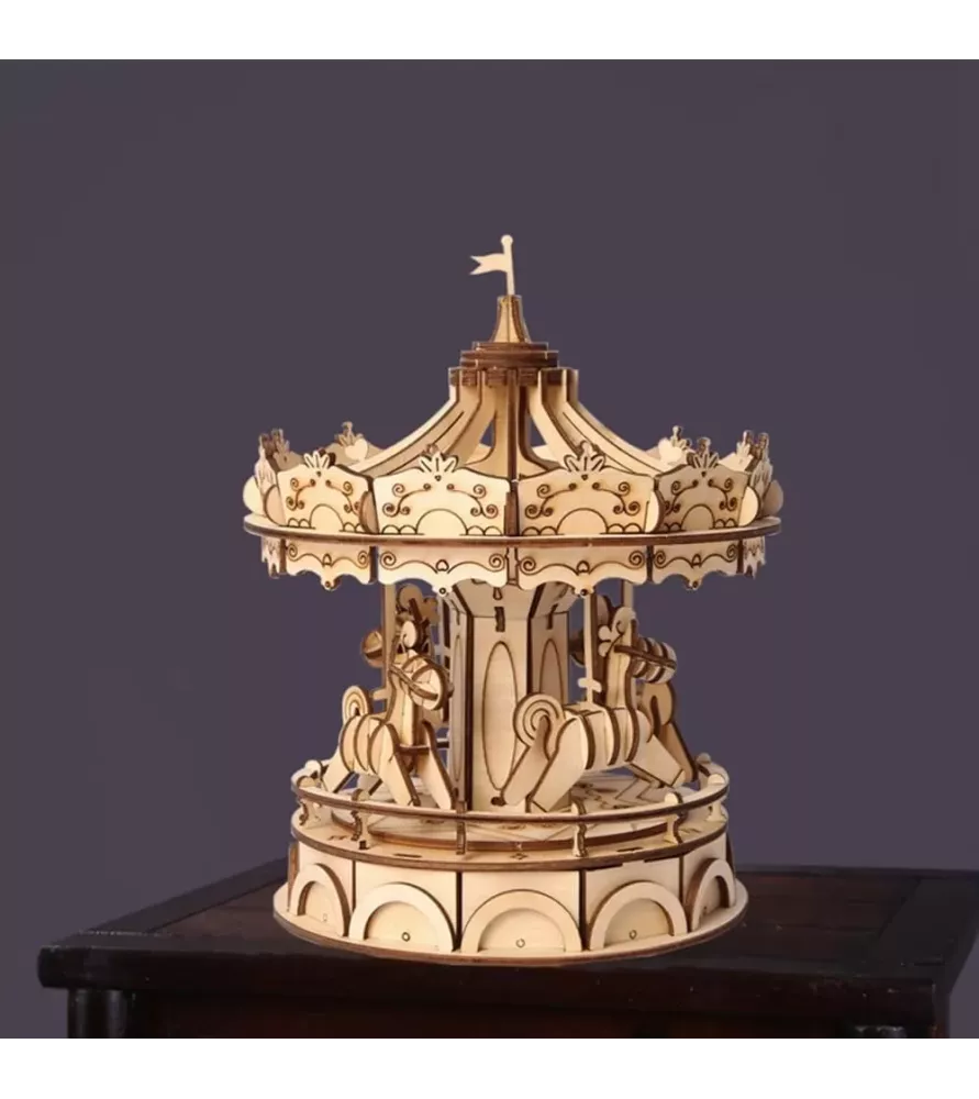DIY Merry-Go-Round Rolife – carrousel 3D en bois à assembler – chez Assemblez-Moi