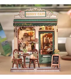 DIY Sunny Cafe Cutebee café miniature lumineux assemblé