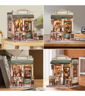 DIY Sunny Cafe Cutebee café miniature lumineux assemblé