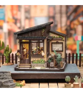 DIY Kissa Coffee Cutebee – café miniature japonais lumineux avec façade en bois