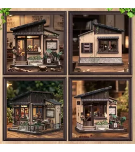 DIY Kissa Coffee Cutebee – café miniature japonais lumineux avec façade en bois