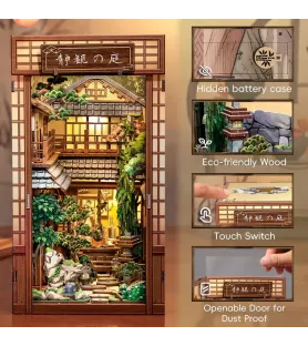 DIY Cour sereine Cutebee – Book Nook japonais avec éclairage LED et porte ouvrable