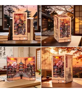 Twilight Sakura Path Cutebee – vues du Book Nook japonais avec cerisiers en fleurs
