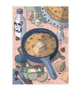 Mini puzzle Les crêpes de mamie Trevell 99 pièces illustré par Servane