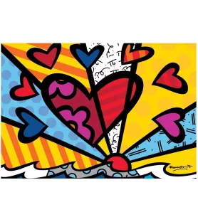 Puzzle New Day de Romero Britto – grands cœurs colorés et motifs géométriques – Bluebird 1000 pièces