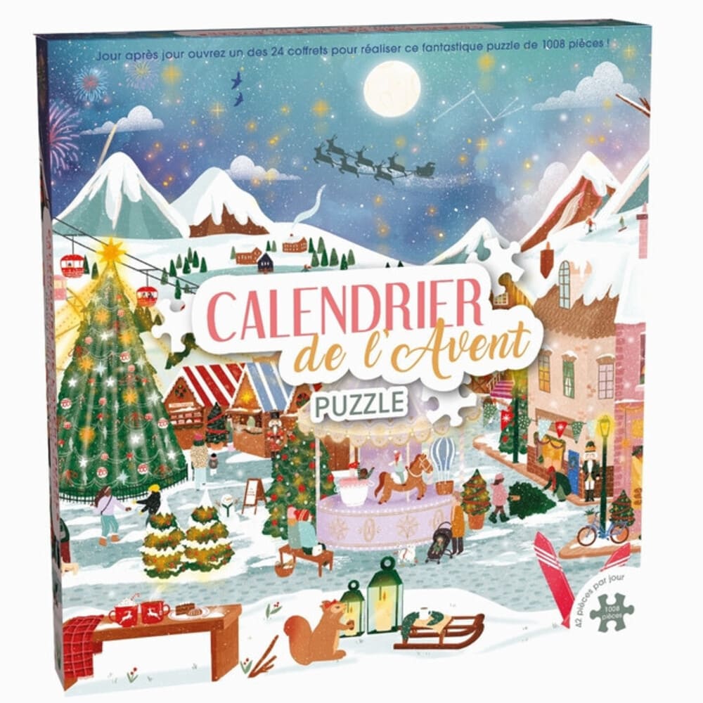 Calendrier de l'Avent Village de Noël avec puzzle de 1008 pièces